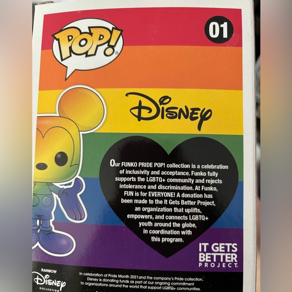 Mickey Mouse Pride Exclusive Funko Pop - Picture 2 of 2